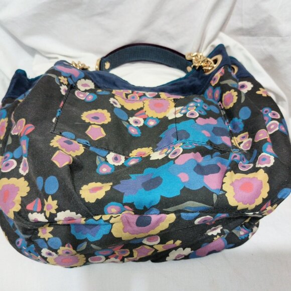 Gorgeous Vintage Y2K Juicy Couture Bag Dark Blue Velour Chain Strap Purse - Picture 6 of 8